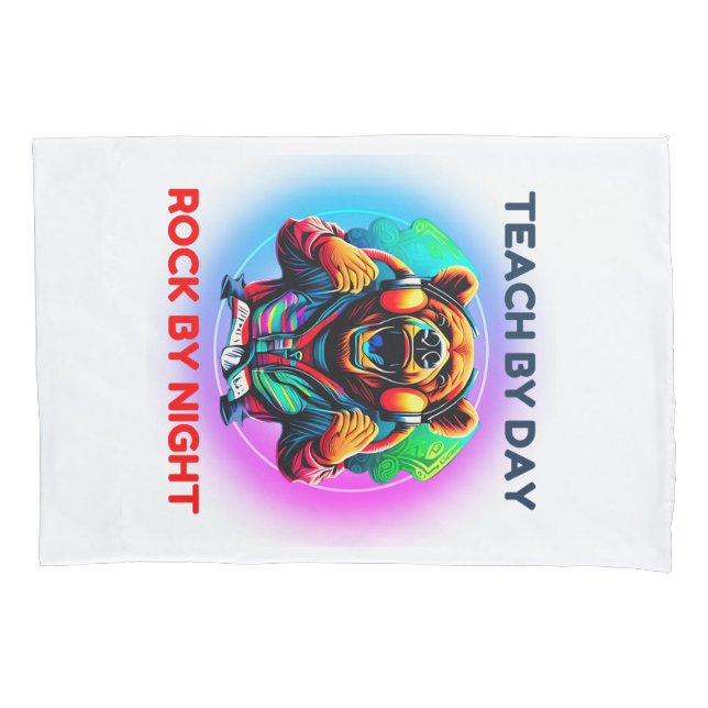 Bear love music pillowcase (Front)