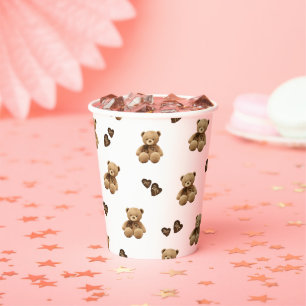 Bear love paper cups