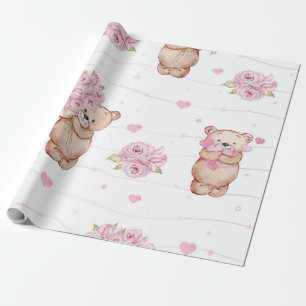 Bear love wrapping paper