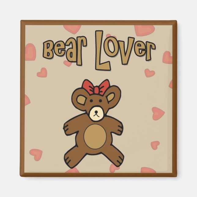 Bear Lover SQUARE Refridgerator Magnet (Front)
