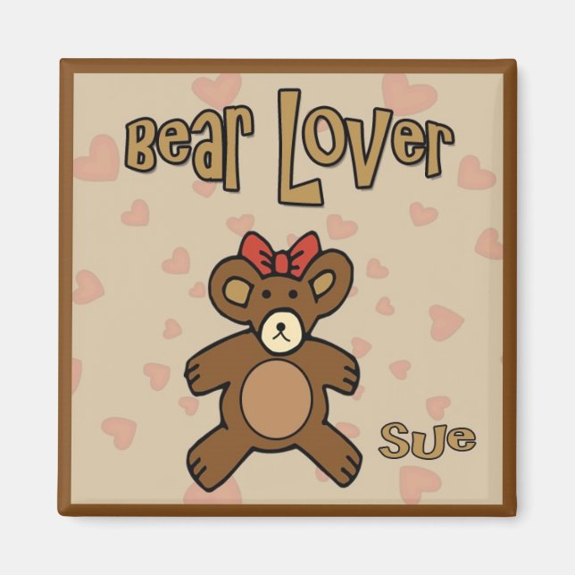 Bear Lover SQUARE Refridgerator Magnet (Front)