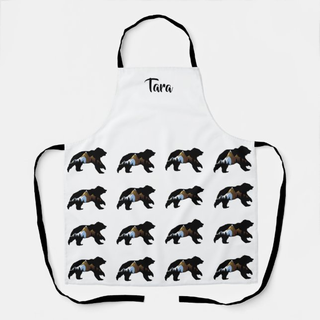  Bear Lover's "Bears with Mountains" Apron (Front)