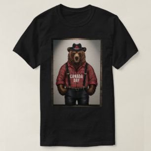 Bear Lumberjack Canada Day T-Shirt