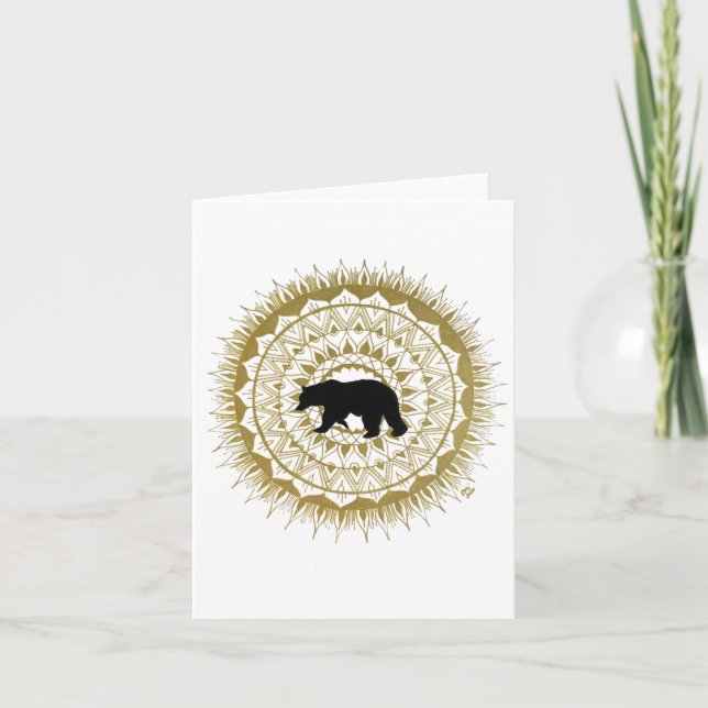 Bear Mandala Folded Note Card (Front)
