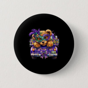 Bear Mardi Gras Truck Nola Cute Kids Boys Girls Wo 6 Cm Round Badge