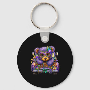 Bear Mardi Gras Truck Nola Cute Kids Boys Girls Wo Key Ring