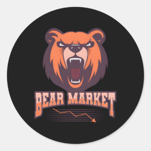 Bear Market Day Trader Investor Bull Bear Stock Ma Classic Round Sticker
