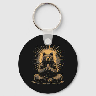 Bear Meditation Buddhist Zen Buddha Spirituality Y Key Ring