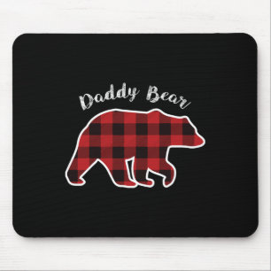 Bear Men Red Plaid Christmas Pajama Family Dad Gif Mouse Pad