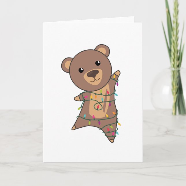 Bear Merry Christmas Winter Animals Bears Card (Front)