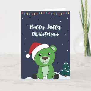 Bear Merry Christmas Winter Animals Bears Holiday  Card