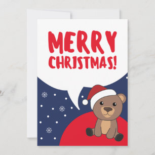 Bear Merry Christmas Winter Animals Bears Holiday Card