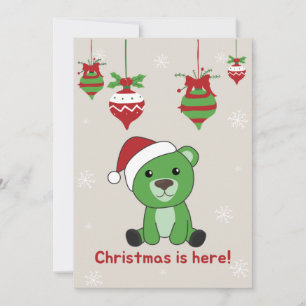 Bear Merry Christmas Winter Animals Bears Holiday  Card