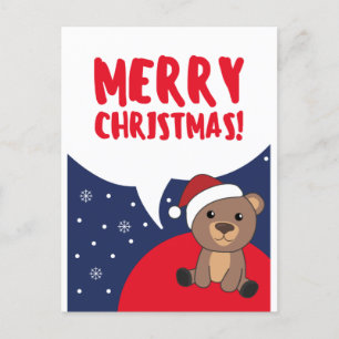 Bear Merry Christmas Winter Animals Bears Holiday Postcard