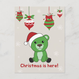 Bear Merry Christmas Winter Animals Bears Holiday Postcard