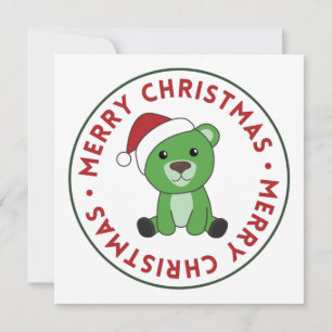 Bear Merry Christmas Winter Animals Bears Invitati Invitation