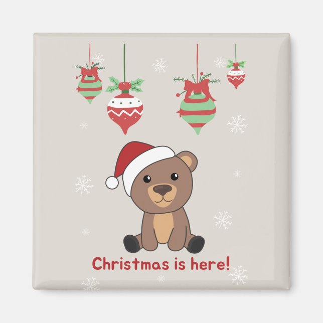 Bear Merry Christmas Winter Animals Bears Magnet (Front)