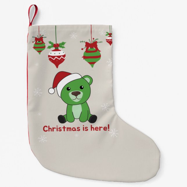Bear Merry Christmas Winter Animals Bears Small Ch Stocking (Front)