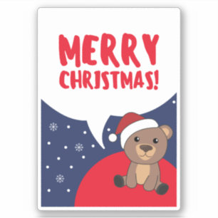 Bear Merry Christmas Winter Animals Bears Sticker