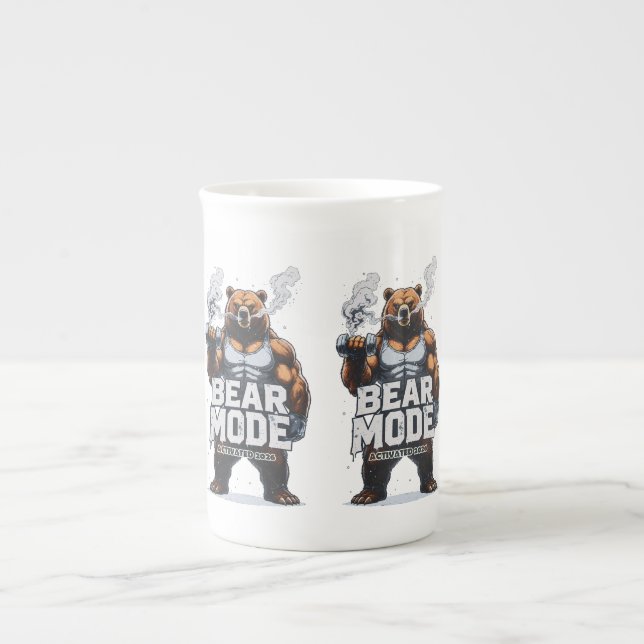 Bear Mode Activated 2026 Bone China Mug (Front)
