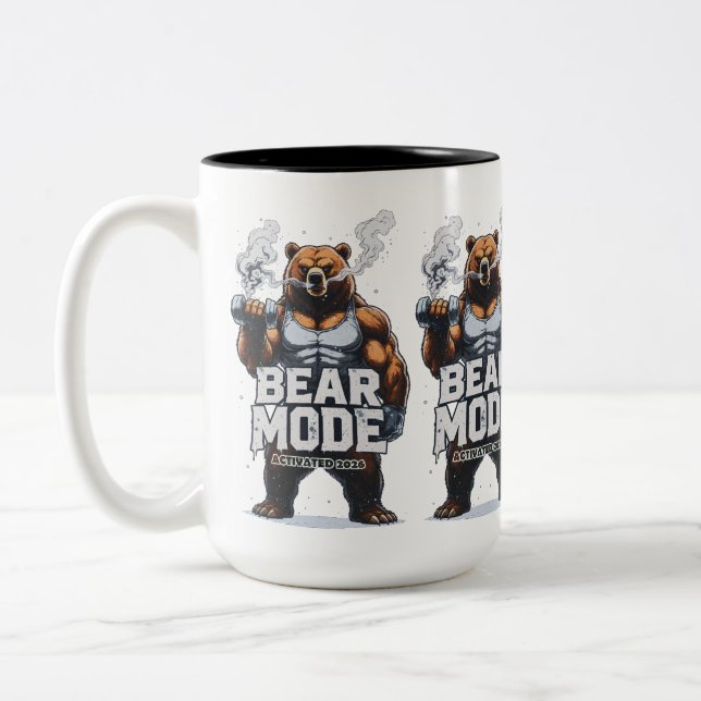 Bear Mode Activated 2026 Two-Tone Coffee Mug (Left)