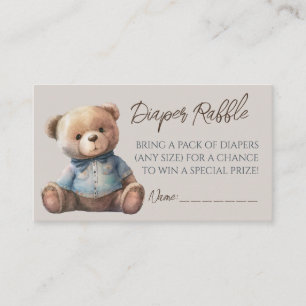 Bear Modern Boho Baby Shower Diaper Raffle Ticket Enclosure Card