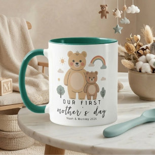 Bear Mom Baby First Mothers Day Design Mug