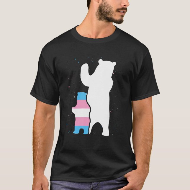 Bear Mom Transgender Pride Cub LGBT Trans Pride Su T-Shirt (Front)