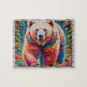 Bear Mosaic, Wild Animals, Tiles, Gift, Jigsaw Puzzle
