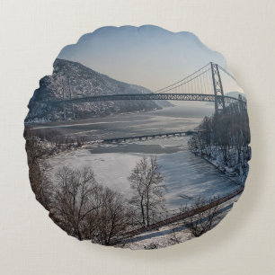 Bear Mountain Bridge Round Cushion