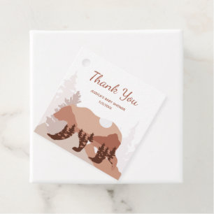 Bear Mountain Forest Boy Baby Shower Favour Tags