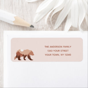 Bear Mountain Forest Boy Baby Shower Return Address Label