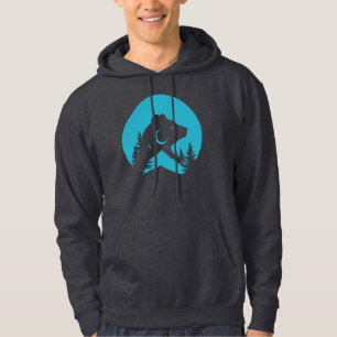 Bear Mountain Forest Moon Silhouette Hoodie
