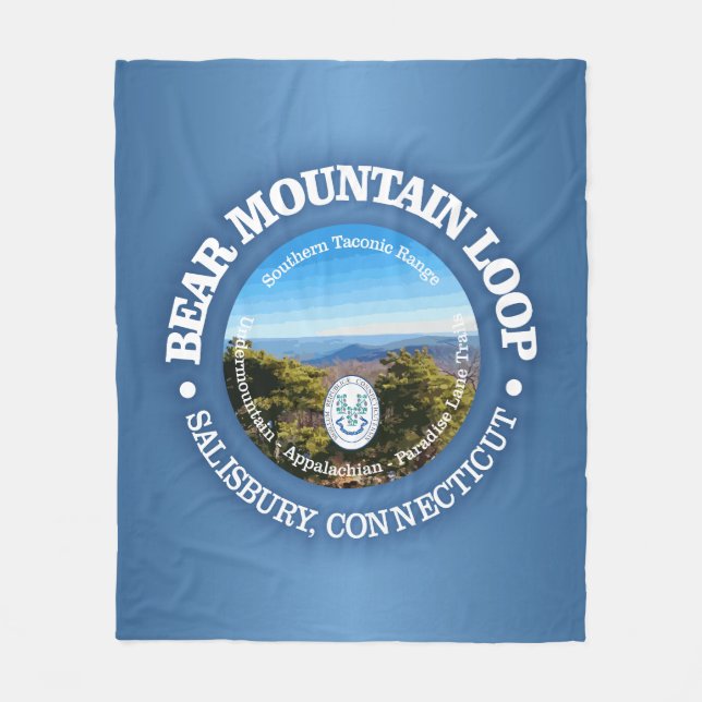 Bear Mountain Loop (rd) Fleece Blanket (Front)