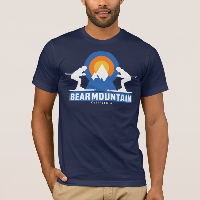 Bear Mountain Ski Sunset Retro T-Shirt (Front)