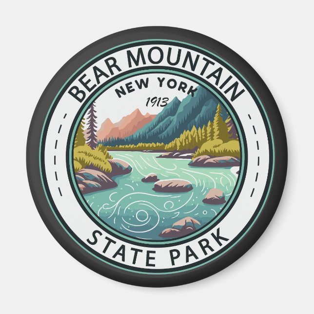 Bear Mountain State Park New York Badge Magnet (Front)