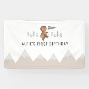 Bear Mountains First Birthday Banner