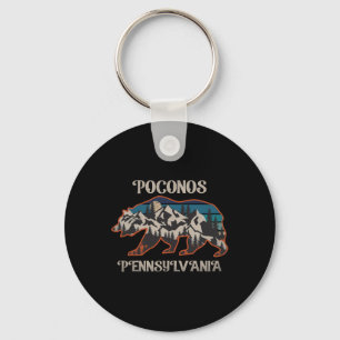 Bear Mountains Poconos Pennsylvania Pa Vintage 80s Key Ring