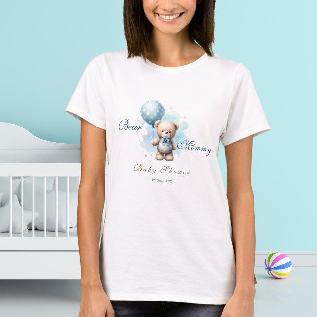 Bear Mummy Watercolor Teddy Bear Baby Shower T-Shirt (Creator Uploaded)