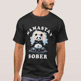 Bear Namastay Sober NA AA Alcoholics Anonymous Med T-Shirt
