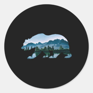 Bear National Park Bear Wildlife Mountains Classic Round Sticker