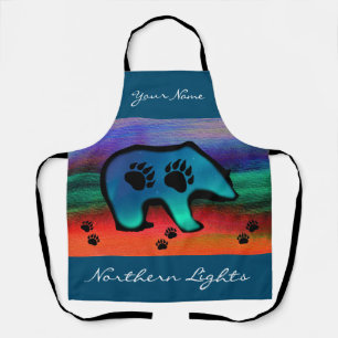 Bear Northern Lights Spirit Bear Apron