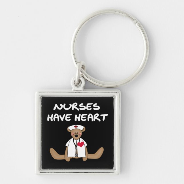 Bear Nurses Have Heart T-shirts and Gifts Key Ring (Front)