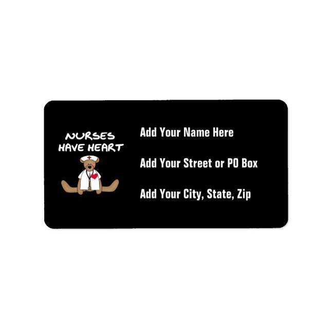 Bear Nurses Have Heart T-shirts and Gifts Label (Front)