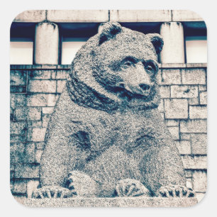Bear of Stone Square Sticker