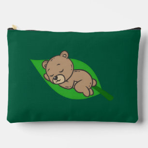 Bear on a Leaf Large Accessory Pouch