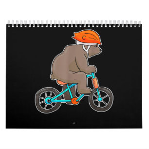 bear on bike bicycle cycling bear calendar