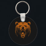 Bear Orange Angry Grizzly Bear Hiking Camping Camp Key Ring<br><div class="desc">Bear Orange Angry Grizzly Bear Hiking Camping Camper</div>