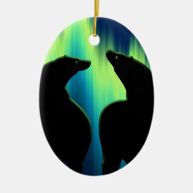 Bear Ornament Personalised Wildlife Art Decoration (Front)