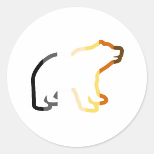 BEAR OUTLINE CLASSIC ROUND STICKER